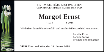 Todesanzeige von Margot Ernst von trierischer_volksfreund