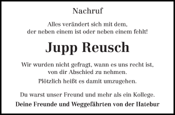 Todesanzeige von Jupp Reusch von trierischer_volksfreund