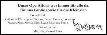 Todesanzeige von Opa Alfons  von trierischer_volksfreund