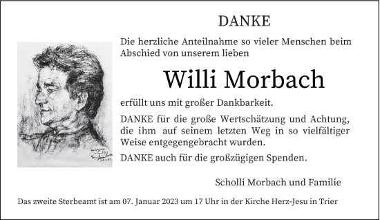 Todesanzeige von Willi Morbach von trierischer_volksfreund