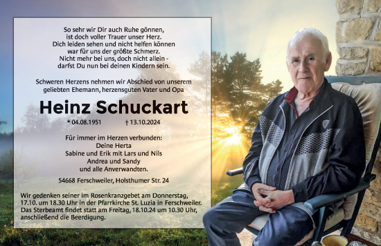 Todesanzeige von Heinz Schuckart von trierischer_volksfreund