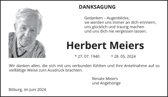 Todesanzeige von Herbert Meiers von trierischer_volksfreund