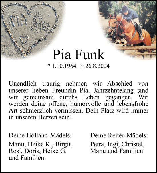 Todesanzeige von Pia Funk von trierischer_volksfreund