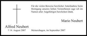 Todesanzeige von Alfred Neubert von WESTFÄLISCHER ANZEIGER