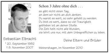 Todesanzeige von Sebastian Elbracht von WESTFÄLISCHER ANZEIGER