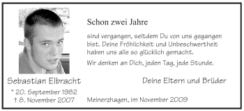 Todesanzeige von Sebastian Elbracht von WESTFÄLISCHER ANZEIGER