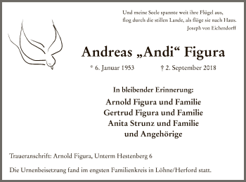 Todesanzeige von Andreas Andi Figura von MZV