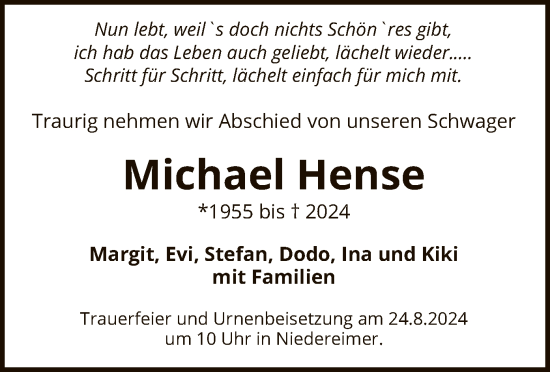 Todesanzeige von Michael Hense von WA