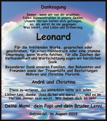 Todesanzeige von Leonard  von Uelzen