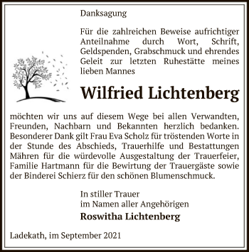 Todesanzeige von Wilfried Lichtenberg von UEL