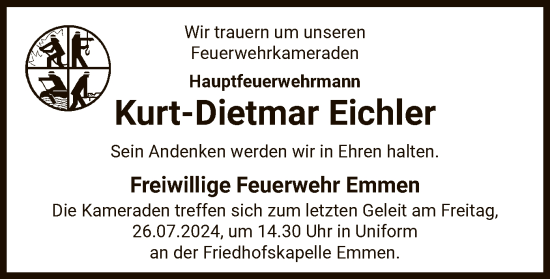 Todesanzeige von Kurt-Dietmar Eichler von UEL